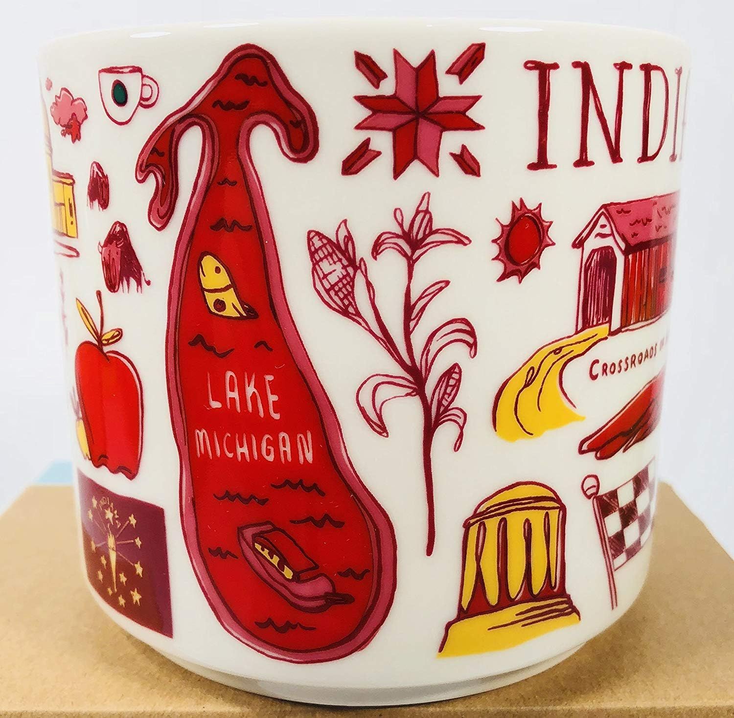 Starbucks Indiana Ceramic Mug Been There Series Across The Globe Collection, 14 Ounces Multicolor | 569NOVLAH