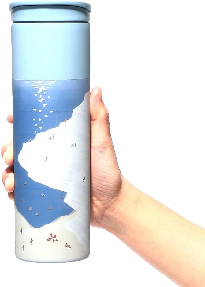 Starbucks Japan Stainless Steel Bottle Seaside 473ml/15.9oz, Blue Blue | 461PKBYFZ