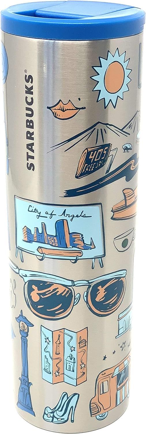 Starbucks Los Angeles Vacuum Insulated Stainless Steel Traveler Tumbler, 16 Oz Blue | 156JYGWNT