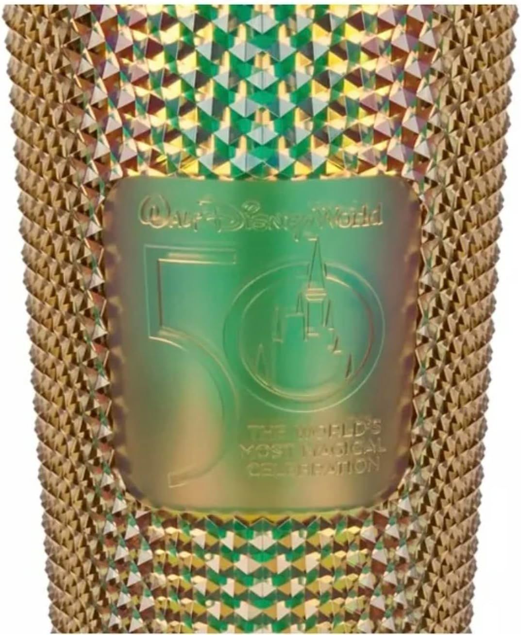 Starbucks Magic Kingdom 50th Anniversary Gold 24oz Studded Cold Cup Tumbler With Straw, 400950668991 Gold | 527OURZKH