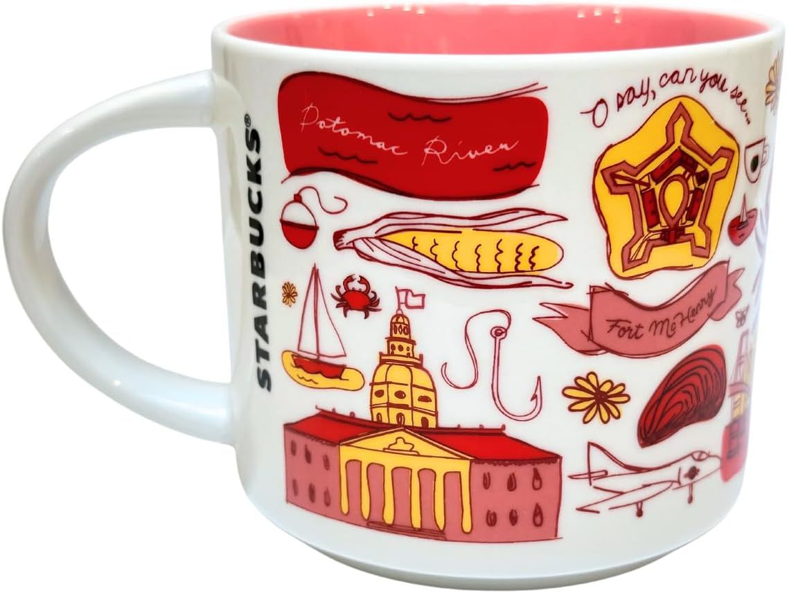 Starbucks Maryland Ceramic Mug Been There Series Across The Globe Collection, 14 Ounces Red | 954BMWARK