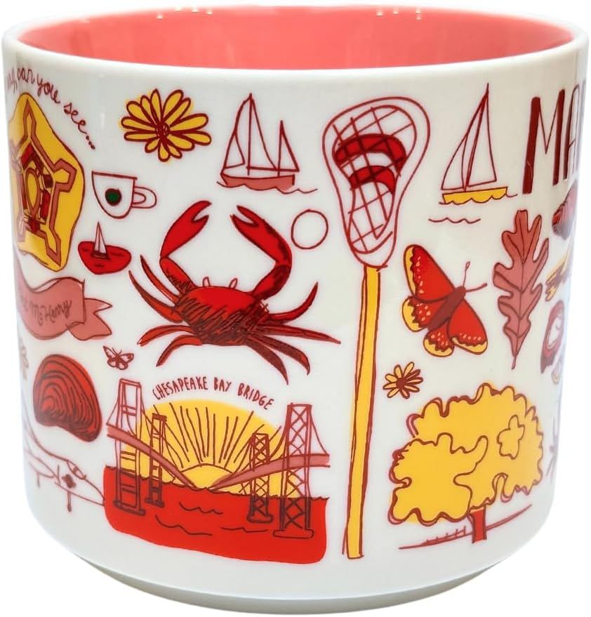 Starbucks Maryland Ceramic Mug Been There Series Across The Globe Collection, 14 Ounces Red | 954BMWARK