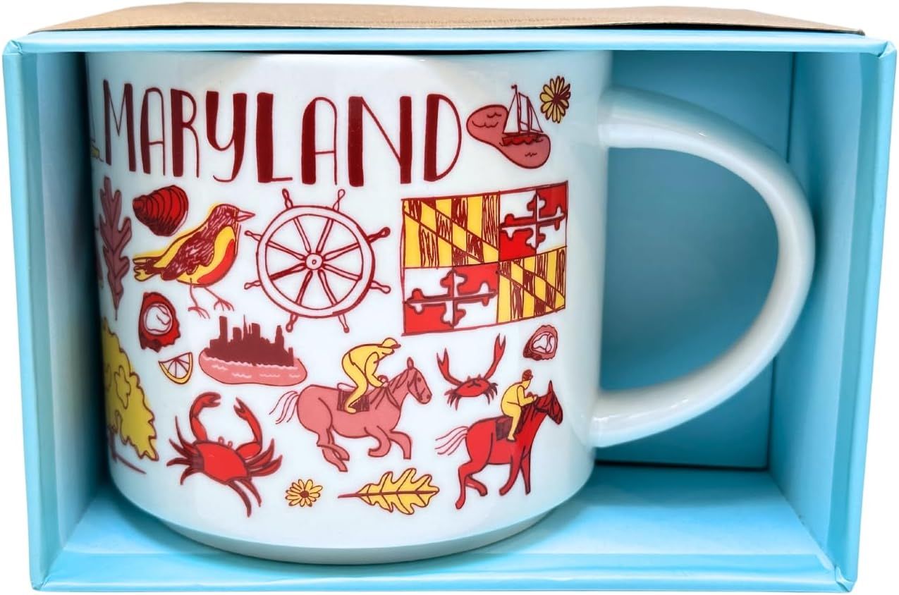 Starbucks Maryland Ceramic Mug Been There Series Across The Globe Collection, 14 Ounces Red | 954BMWARK