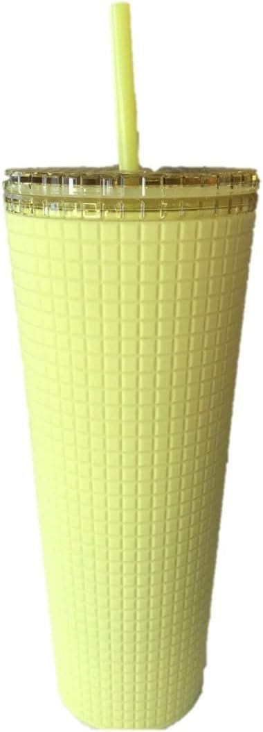 Starbucks Meadow Yellow Grid Soft Touch Tumbler Venti 24 Oz Green | 690ZDWEYT