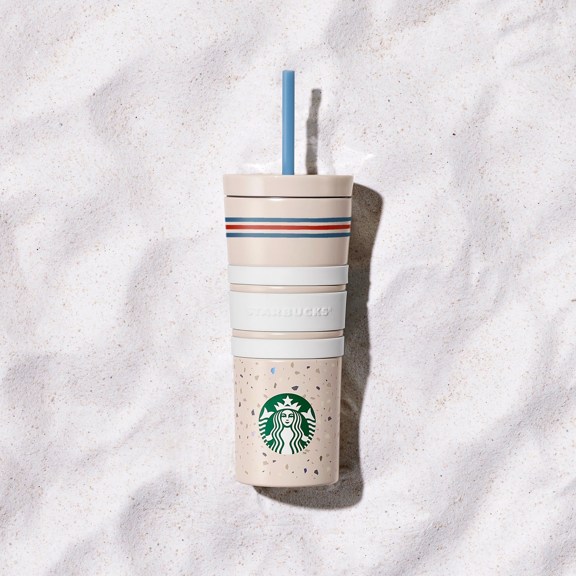 Starbucks Natural Terrazzo 16oz Stainless Steel Cold Cup Beige Grey | 460OAVEIR