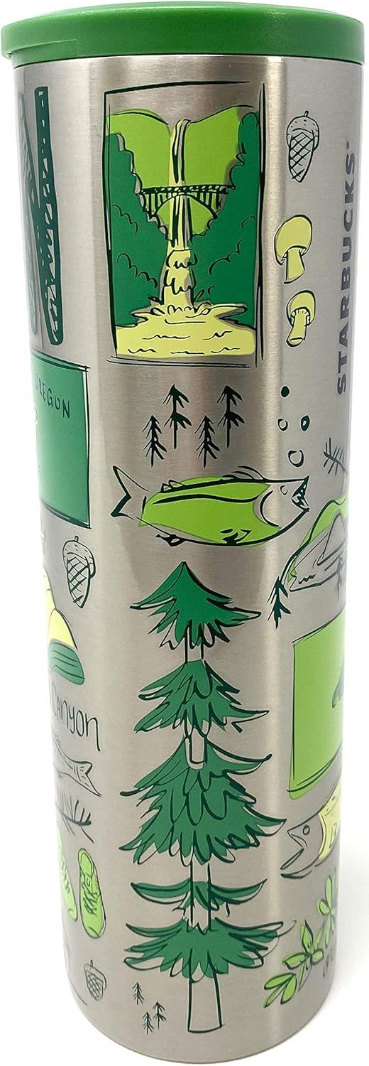 Starbucks Oregon Vacuum Insulated Stainless Steel Traveler Tumbler Coffee Mug 16 Oz Green | 861VDYBZF