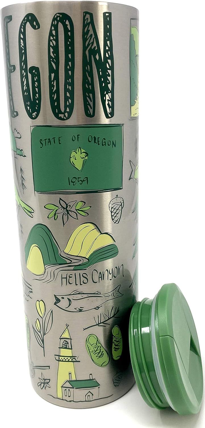 Starbucks Oregon Vacuum Insulated Stainless Steel Traveler Tumbler Coffee Mug 16 Oz Green | 861VDYBZF