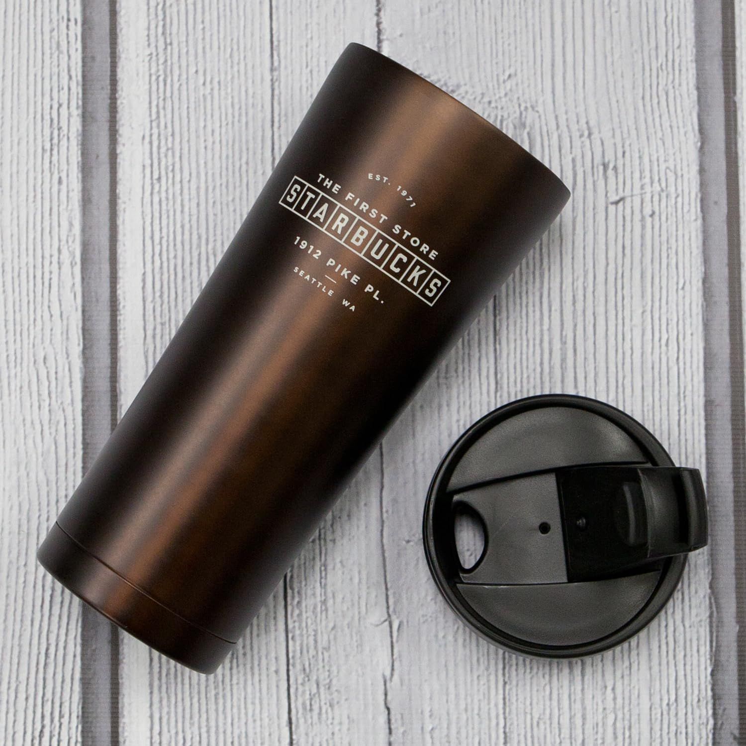 Starbucks Pike Place Stainless Steel Tumbler, Brown, 16 Fl Oz Brown | 369DYRTNO