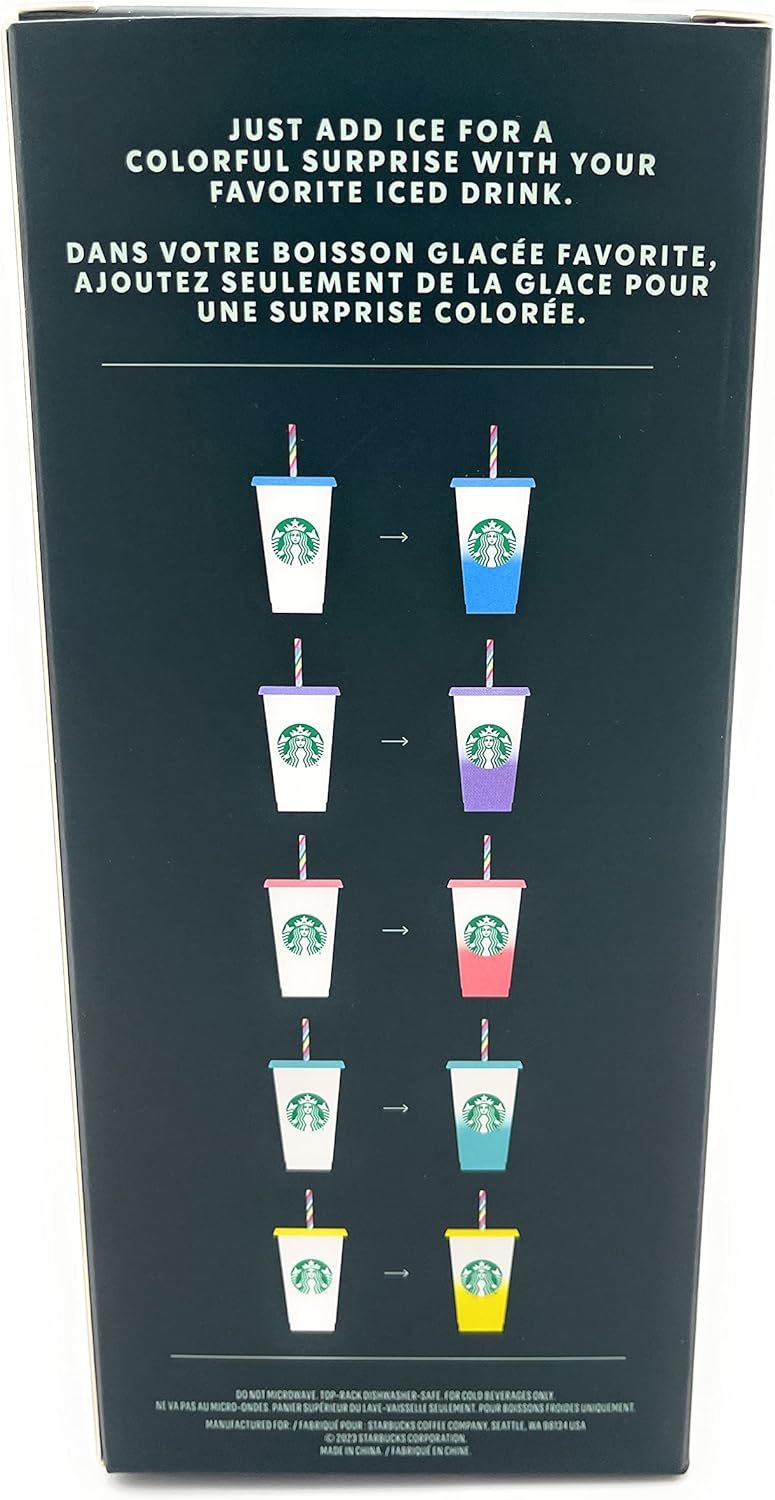 Starbucks Reusable Cold Cups With Lids And Straws (5 Pack), 24oz Each Multicolor | 486QDOIYJ