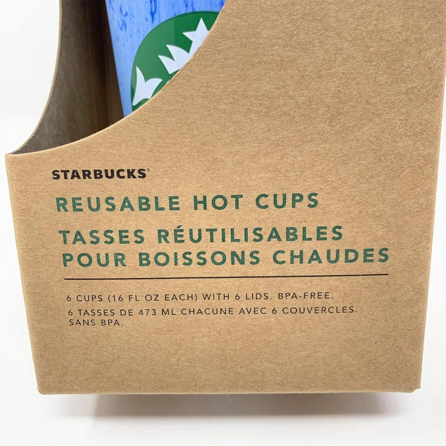 Starbucks Reusable Hot Cup Collection Pack Of 6 W/Lids 16 Oz Summer 2019 Multicolor | 841AYMBDI