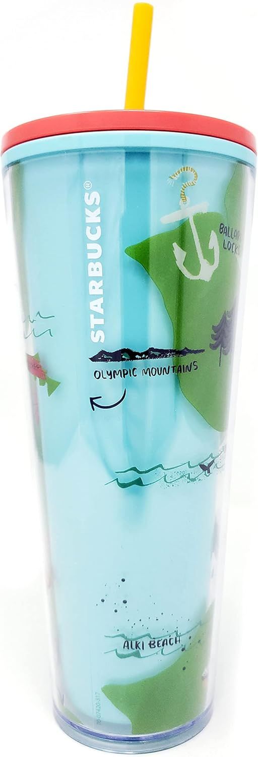 Starbucks Seattle Local Collection Cold Cup Tumbler Venti 24 Oz Red | 824FMPAYI