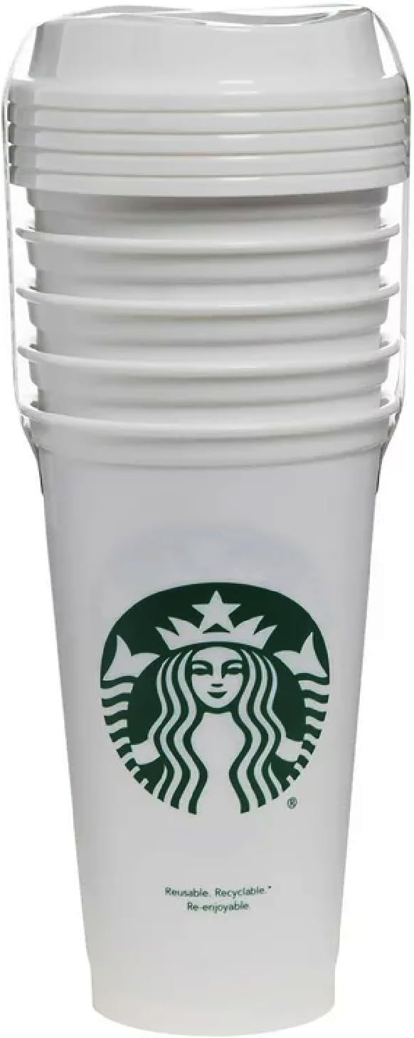 Starbucks Set Of 5 16oz Reusable Hot Cups With Lid White | 496OUHCAL