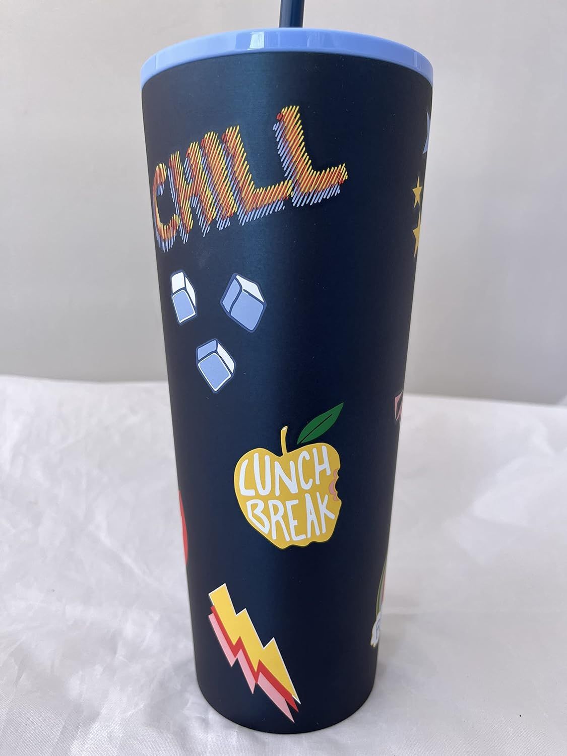 Starbucks Stainless Steel Tumbler Chill Lips Hearts Venti 24 Oz Blue | 360SKYETL