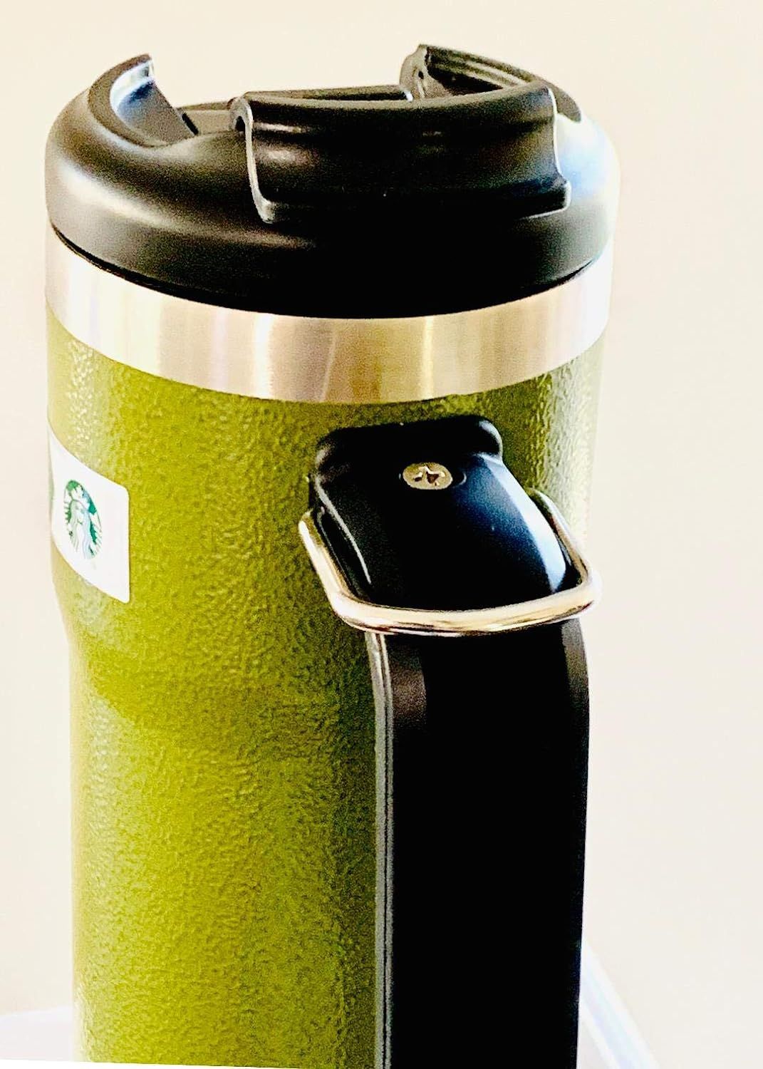 Starbucks Stanley Military Commitment Double Walled Hammered Stainless Steel Tumbler With Handle Green | 268SHKNLT