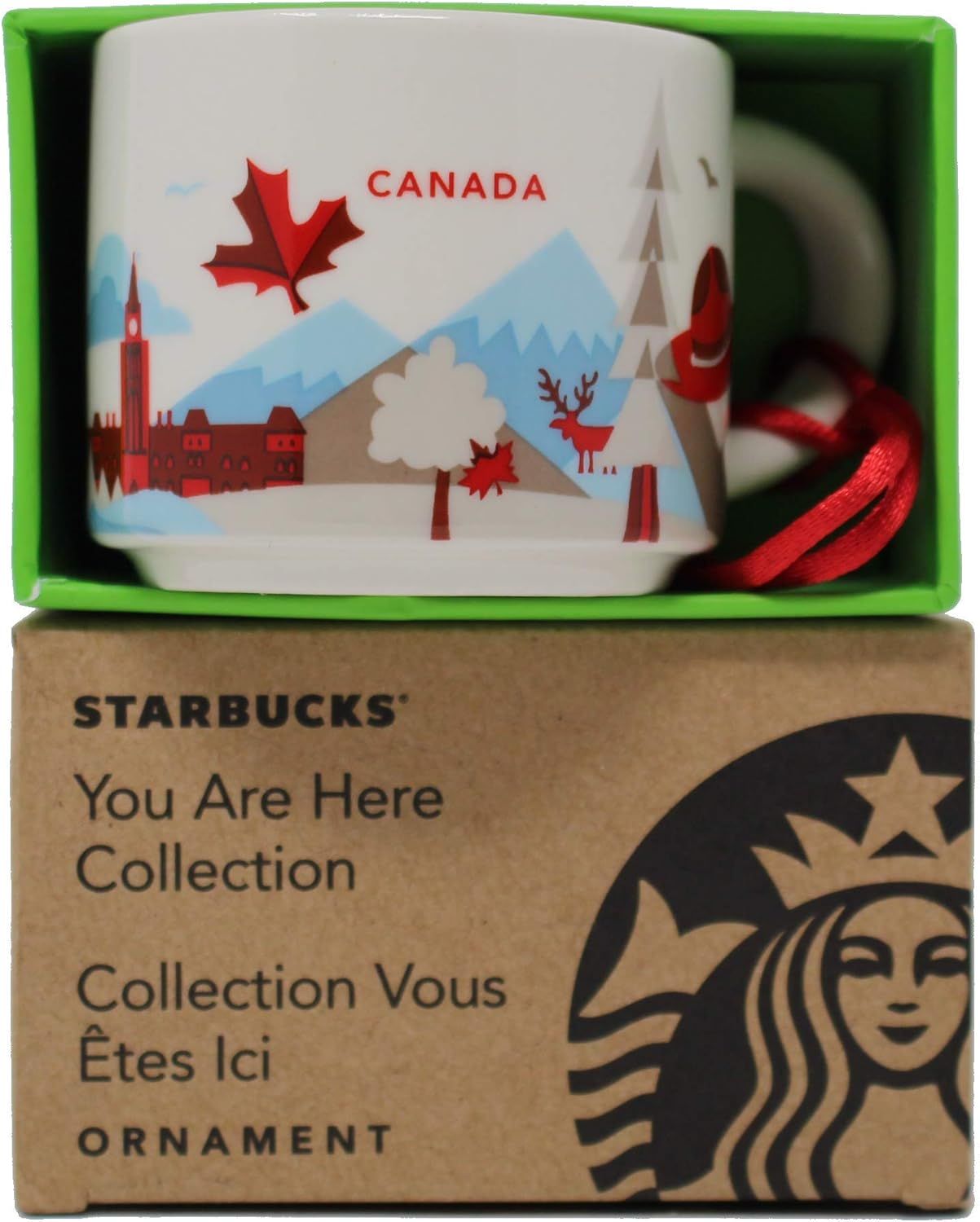 Starbucks You Are Here Series Canada Ceramic Demitasse Ornament Mug, 2 Oz White | 623ZTYVNI